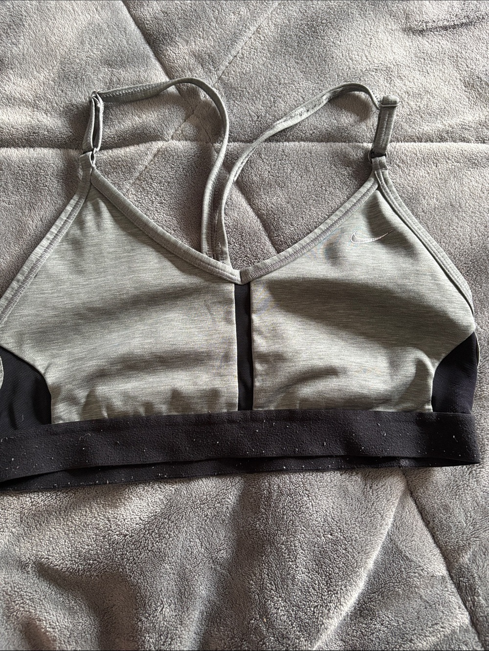 Nike Women's Sage Green Sports Bra with Black Band